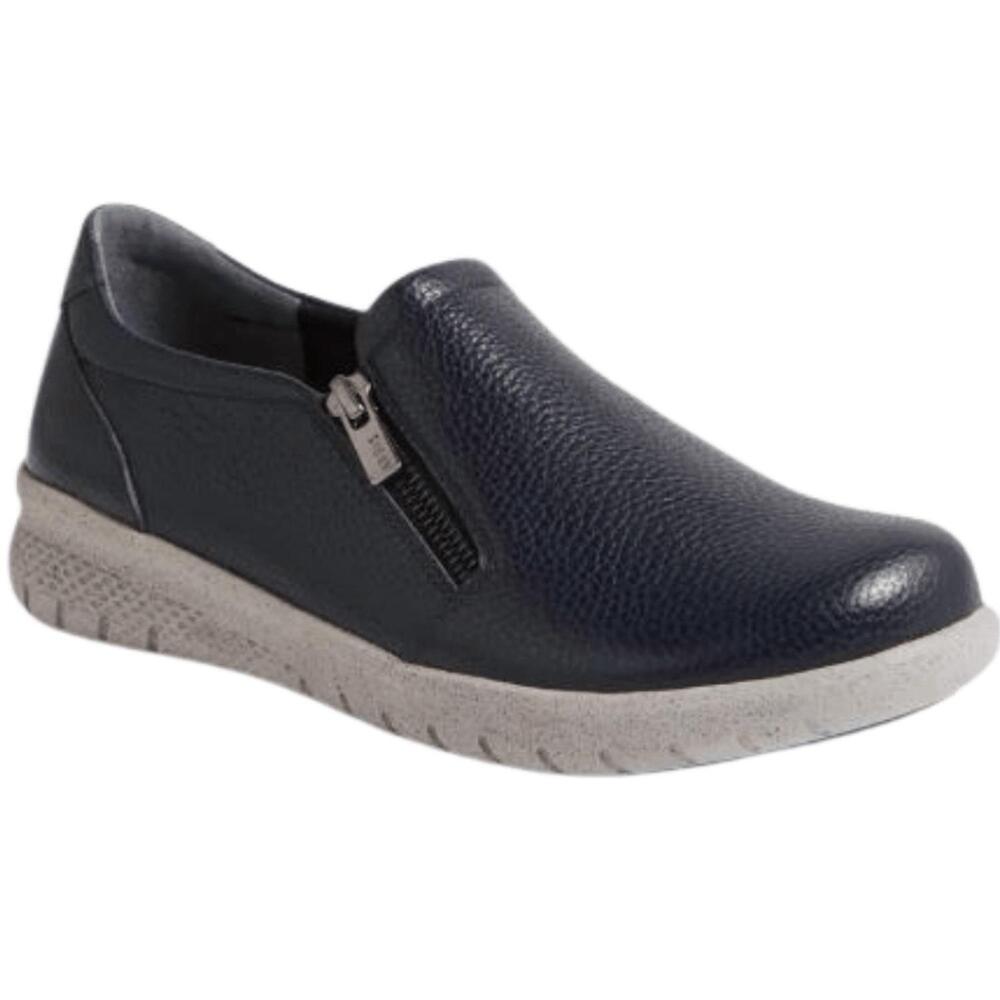 NEW ZIERA women's senan casual slip-on in ink tumble leather